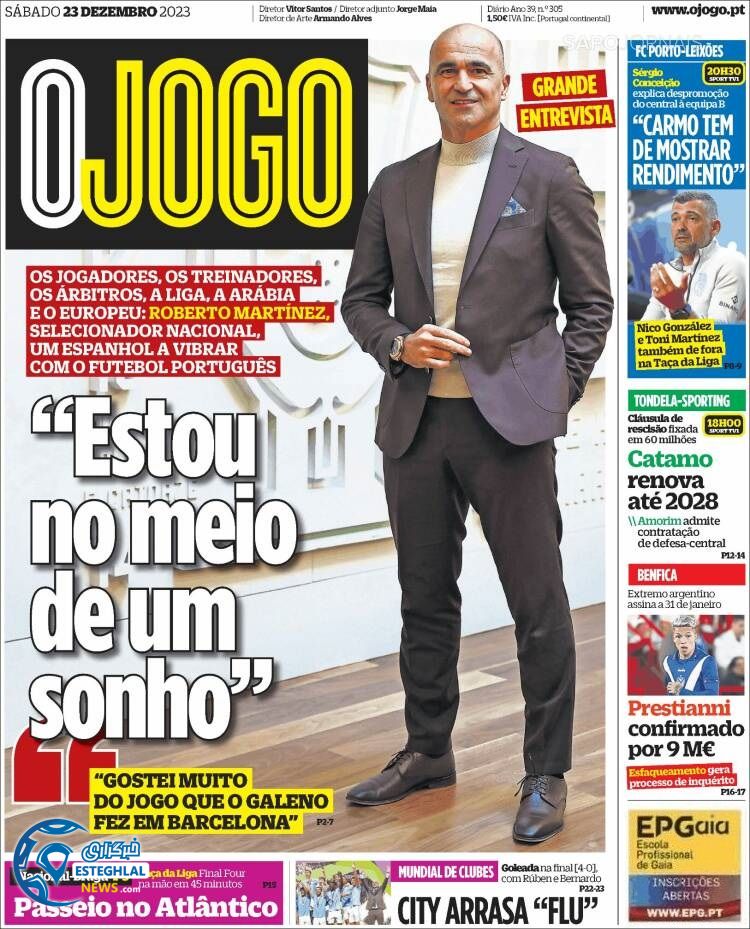 روزنامه ورزشی اوجوگو شنبه 2 دی 1402 