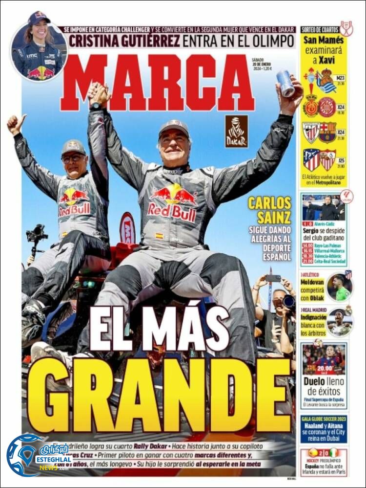 روزنامه  ورزشی مارکا شنبه 30 دی 1402 