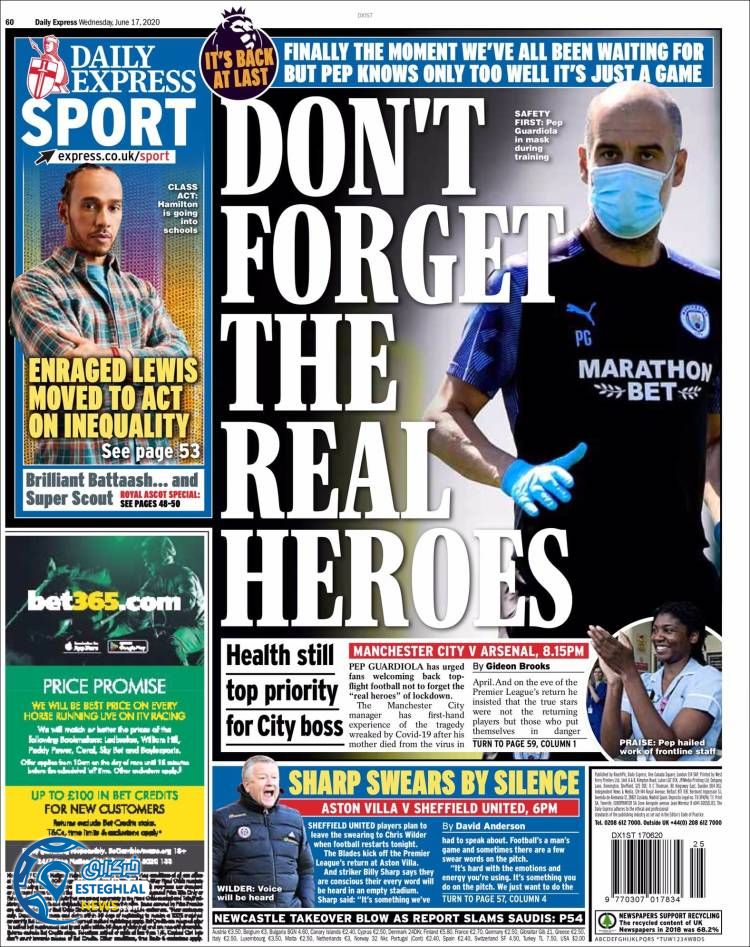 روزنامه ورزشی اکسپرس اسپورت چهارشنبه 28 خرداد 1399