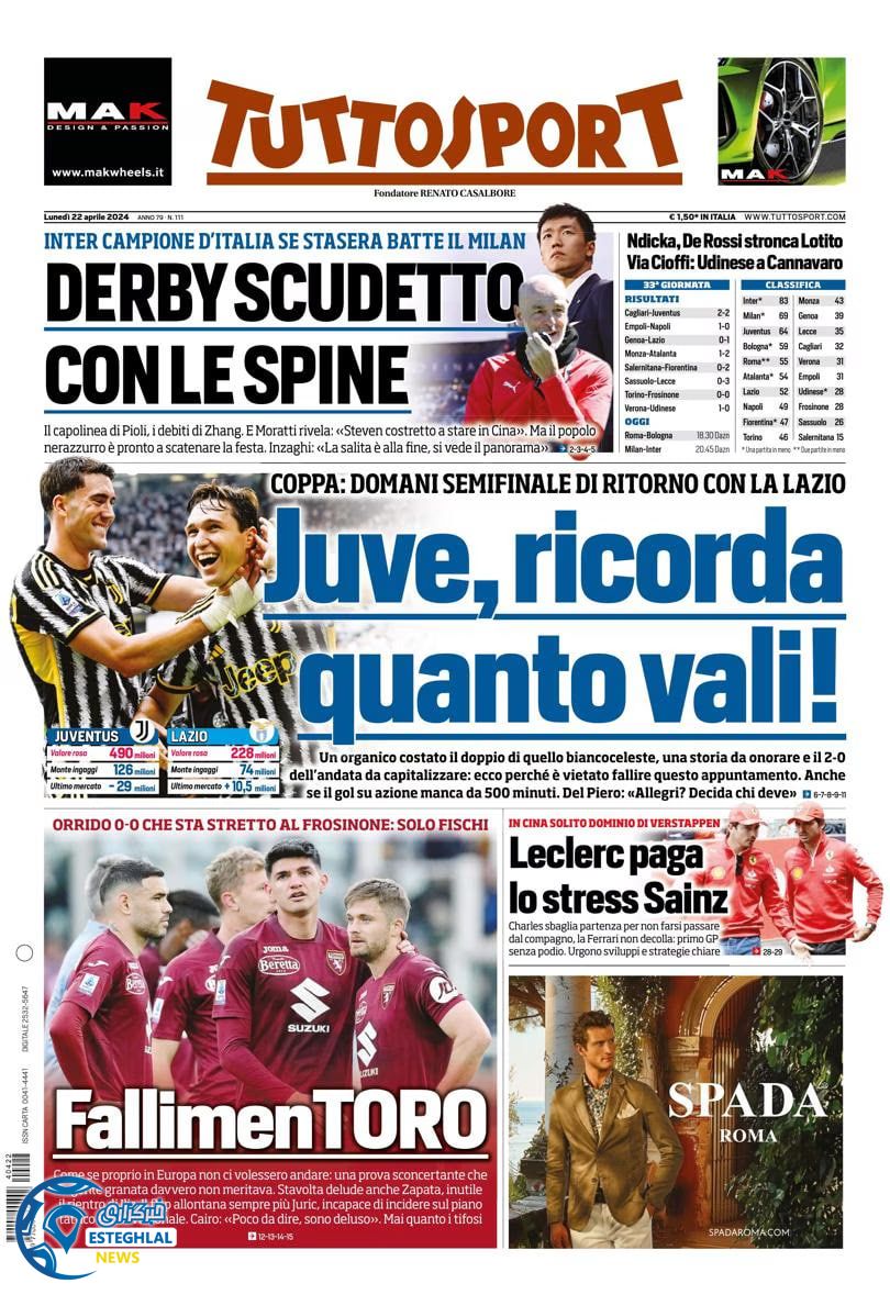 روزنامه ورزشی توتو اسپورت دوشنبه 3 اردیبهشت 1403 