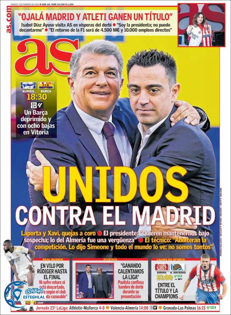 روزنامه ورزشی آ اس شنبه 14 بهمن 1402 