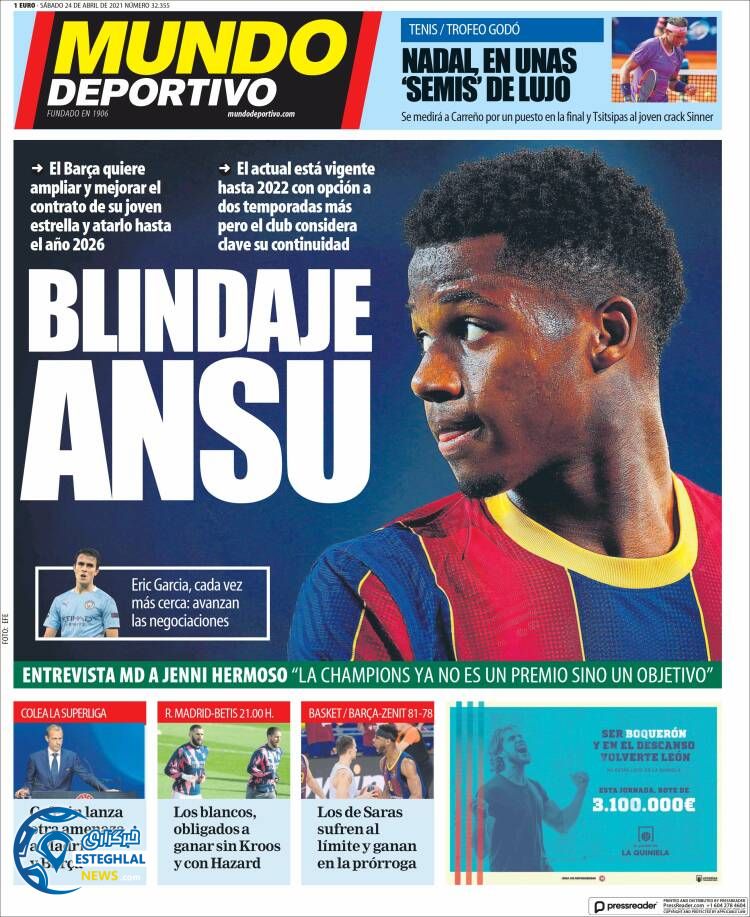 روزنامه ورزشی موندو دپورتیوو شنبه 4 اردیبهشت 1400