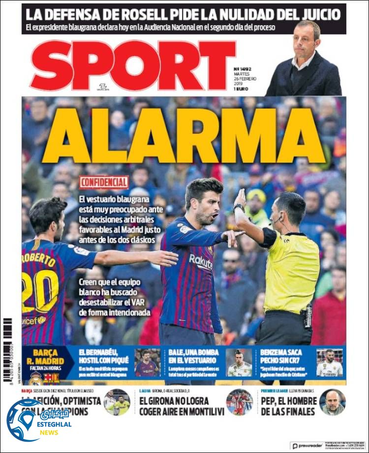 روزنامه ورزشی اسپورت سه شنبه 7 اسفند 1397