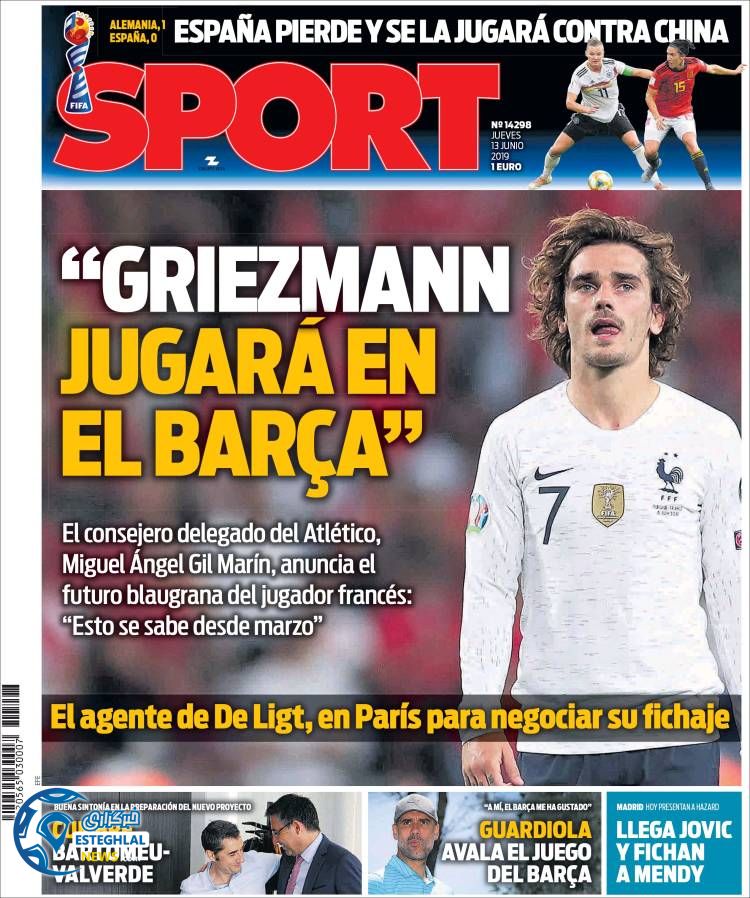 روزنامه ورزشی اسپورت پنجشنبه 23 خرداد 1398