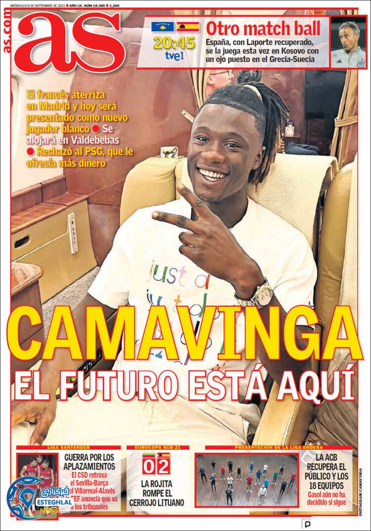 روزنامه ورزشی آ اس چهارشنبه 17 شهریور 1400