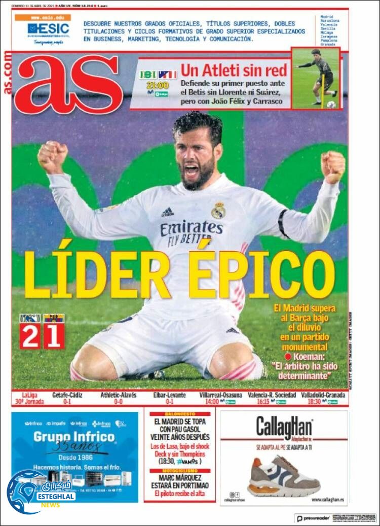 روزنامه ورزشی آاس یکشنبه 22 فروردین 1400