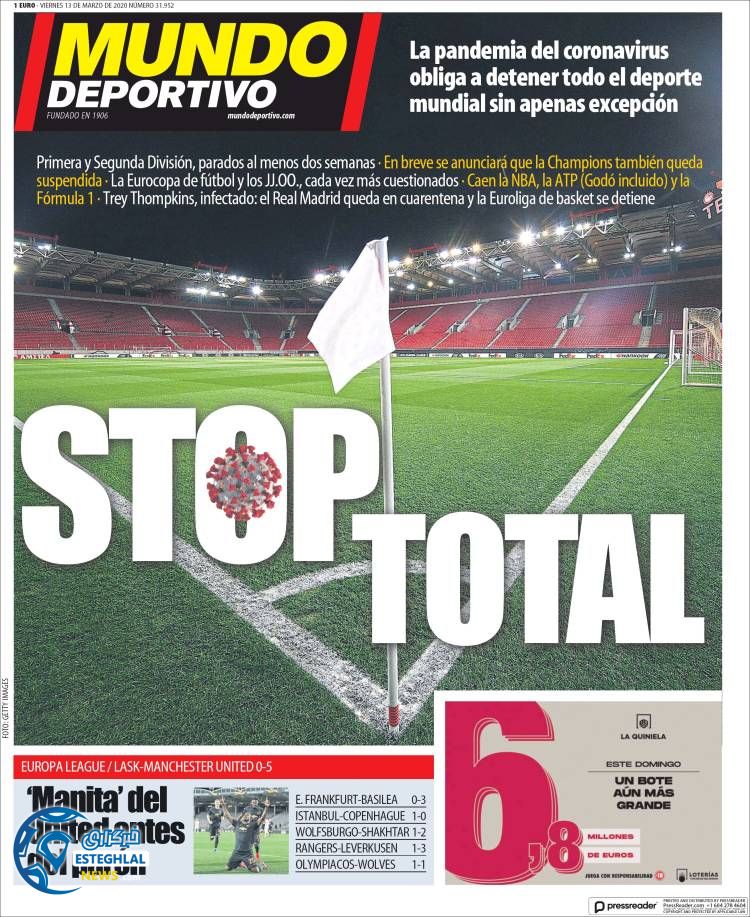 روزنامه ورزشی موندو دپورتیوو جمعه 23 اسفند 1398