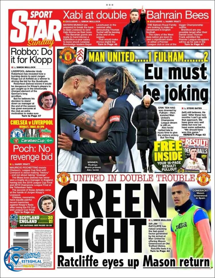 روزنامه ورزشی استار اسپورت یکشنبه 6 اسفند 1402 