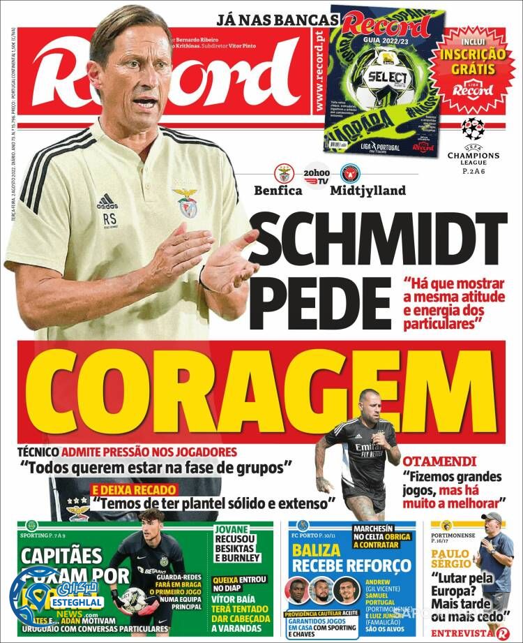 روزنامه ورزشی رکورد سه شنبه 11 مرداد 1401 