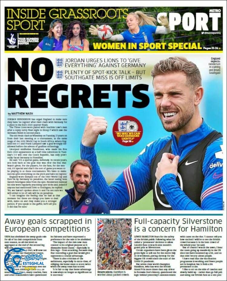 روزنامه ورزشی مترو اسپورت جمعه 4 تیر 1400