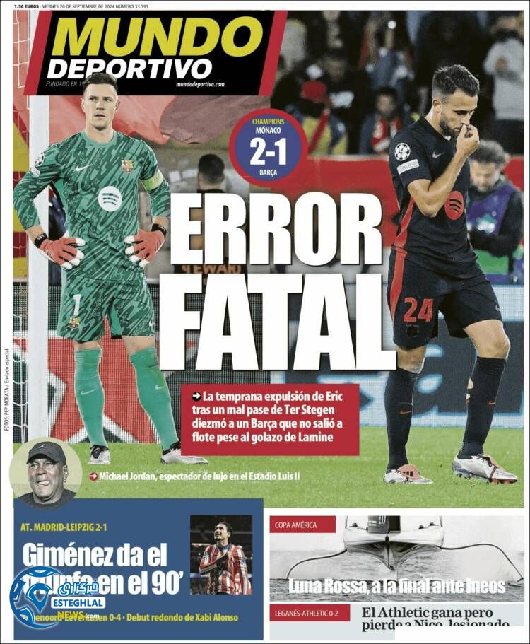 روزنامه  ورزشی موندو دپورتیوو جمعه 30 شهریور 1403 