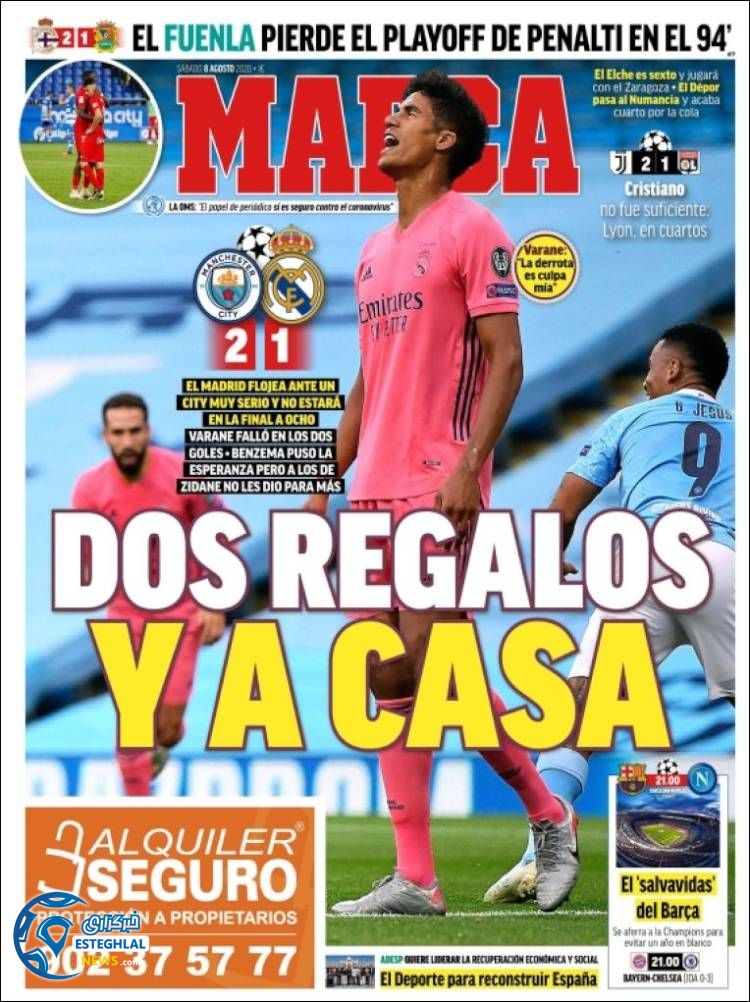 روزنامه ورزشی مارکا شنبه 18 مرداد 1399