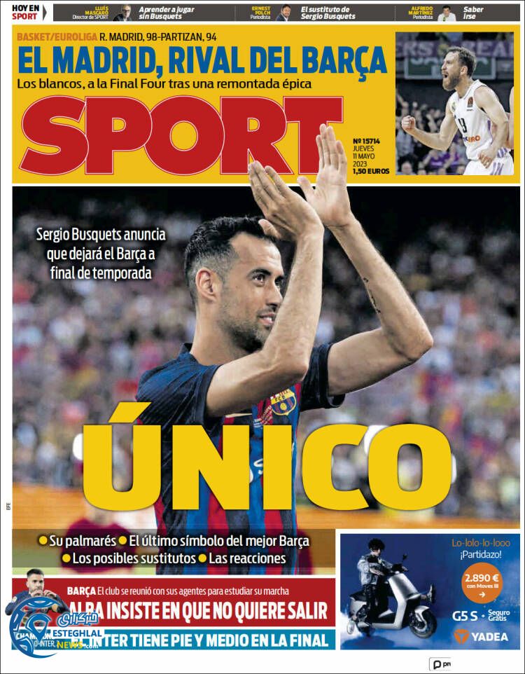 روزنامه ورزشی اسپورت پنجشنبه 21 اردیبهشت 1402 