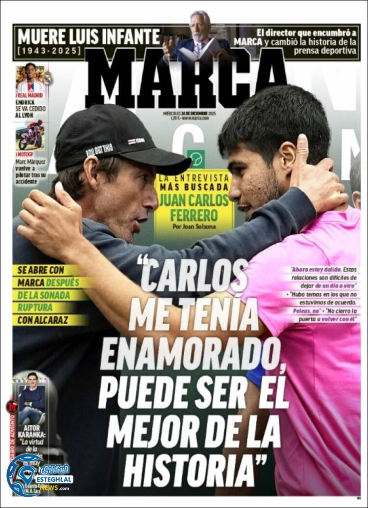 روزنامه  ورزشی مارکا چهارشنبه 3 دی 1404 