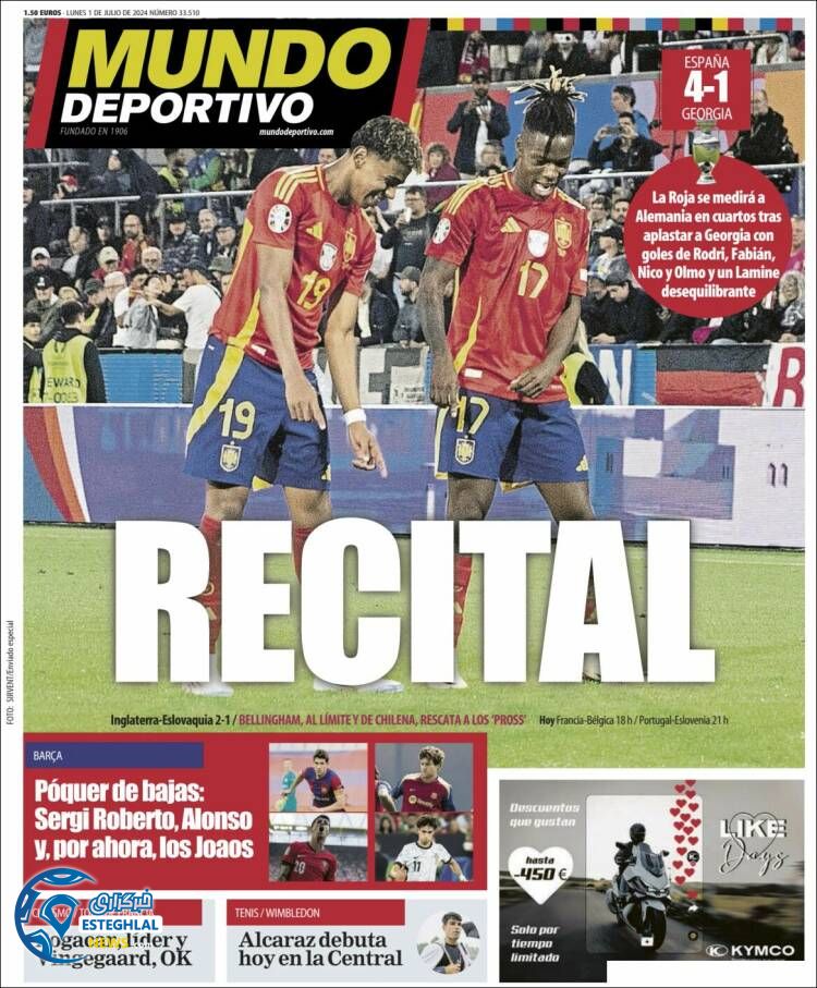 روزنامه ورزشی موندو دپورتیوو دوشنبه 11 تیر 1403 