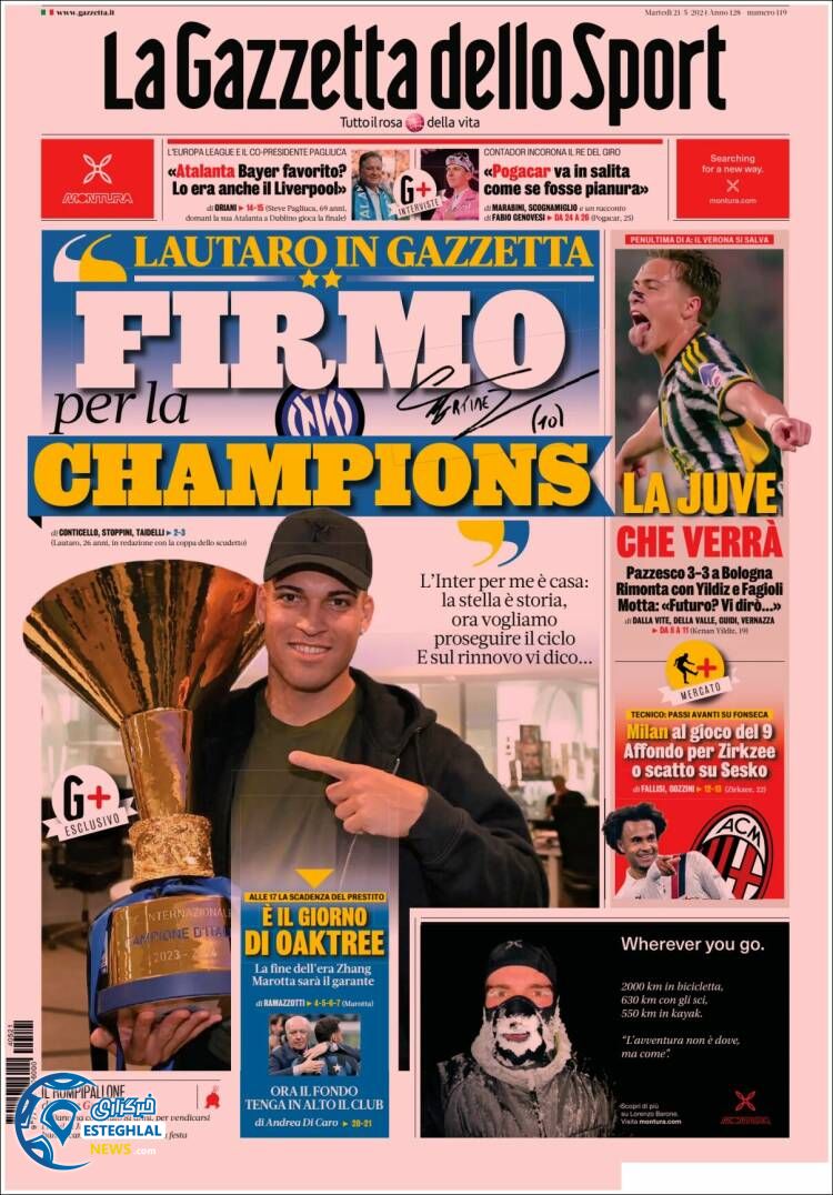 روزنامه ورزشی گاتزتا دلو اسپورت سه شنبه 1 خرداد 1403 