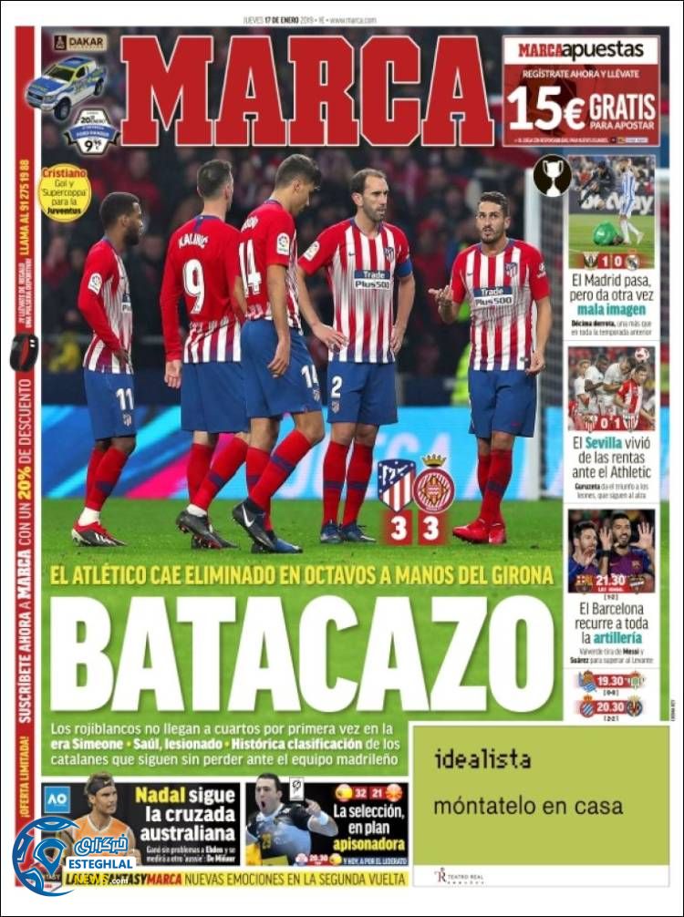 روزنامه ورزشی مارکا پنجشنبه 27 دی 1397